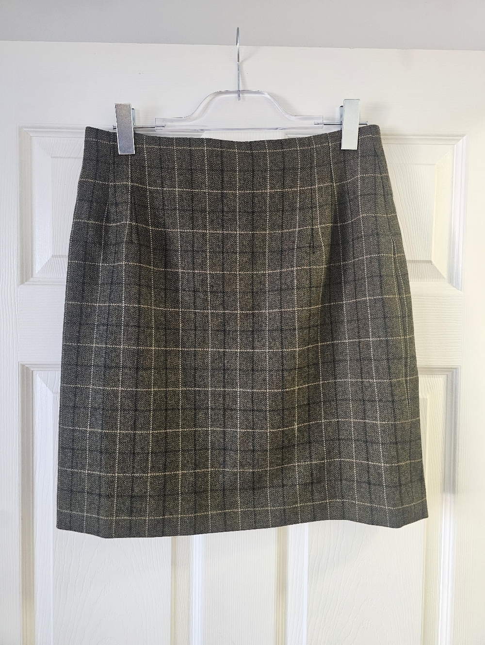 Jones New York Gray Plaid Pencil Skirt